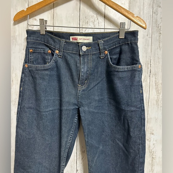 Levi's Dark Blue Straight Jeans Size 28x28 - Picture 3 of 5